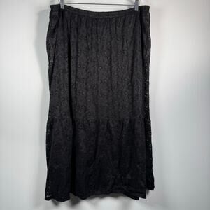 Faded Glory	Maxi Skirt Size 3X Boho Goth Witchy Feminine